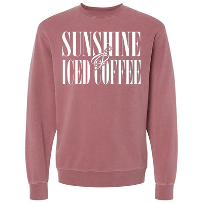'Sunshine & Iced Coffee' PUFF Cozy Crew - United Monograms