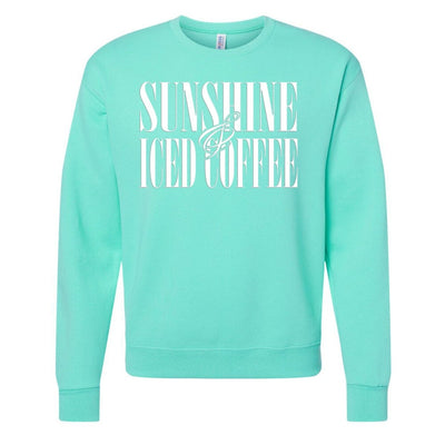 'Sunshine & Iced Coffee' PUFF Crewneck Sweatshirt - United Monograms