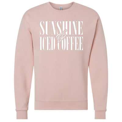 'Sunshine & Iced Coffee' PUFF Crewneck Sweatshirt - United Monograms