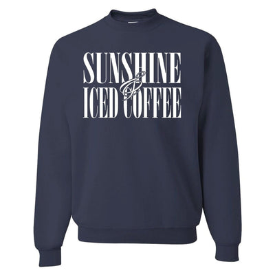 'Sunshine & Iced Coffee' PUFF Crewneck Sweatshirt - United Monograms