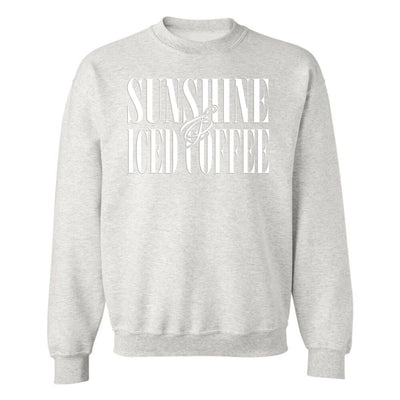 'Sunshine & Iced Coffee' PUFF Crewneck Sweatshirt - United Monograms