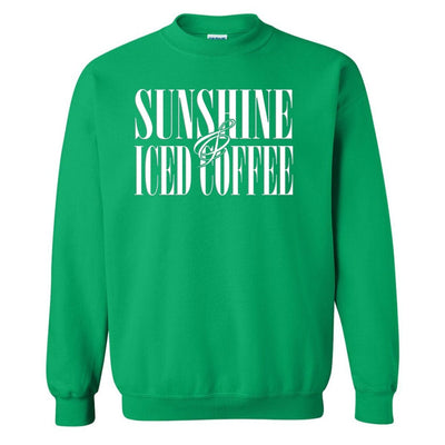 'Sunshine & Iced Coffee' PUFF Crewneck Sweatshirt - United Monograms
