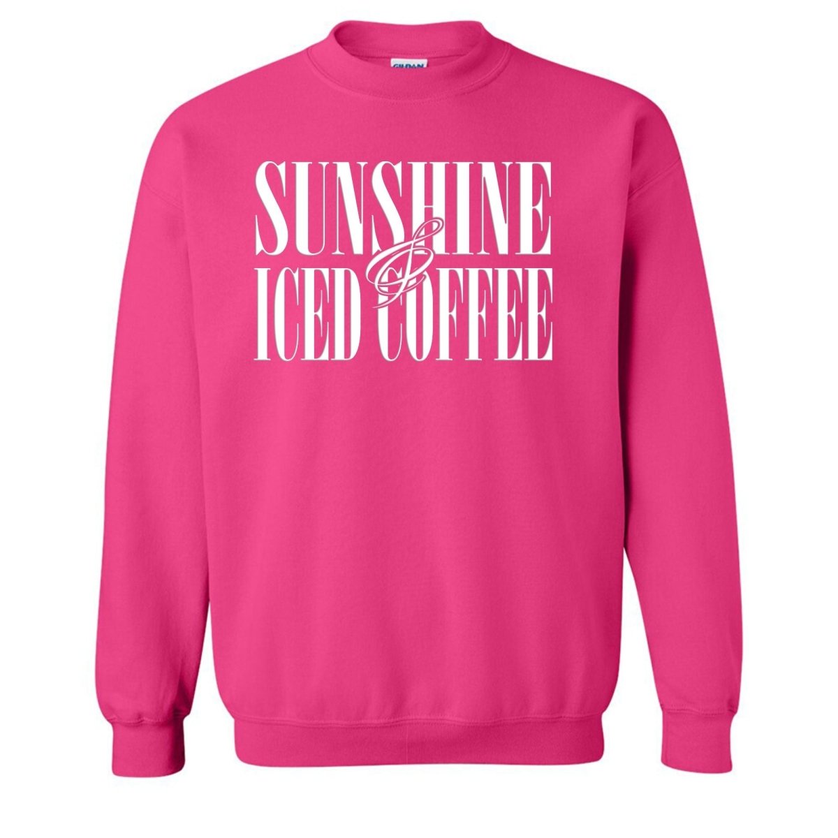 'Sunshine & Iced Coffee' PUFF Crewneck Sweatshirt - United Monograms