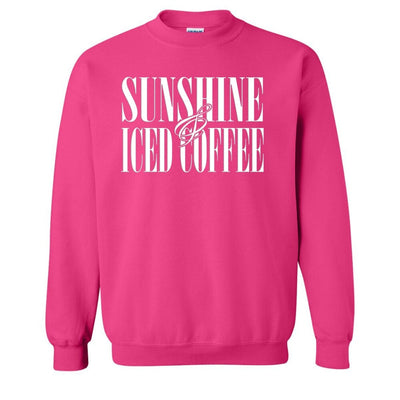 'Sunshine & Iced Coffee' PUFF Crewneck Sweatshirt - United Monograms