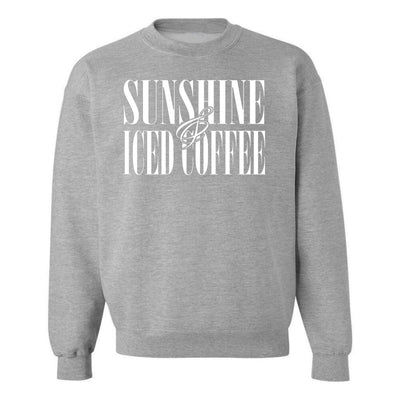 'Sunshine & Iced Coffee' PUFF Crewneck Sweatshirt - United Monograms