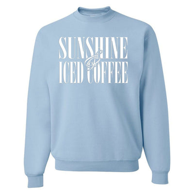 'Sunshine & Iced Coffee' PUFF Crewneck Sweatshirt - United Monograms