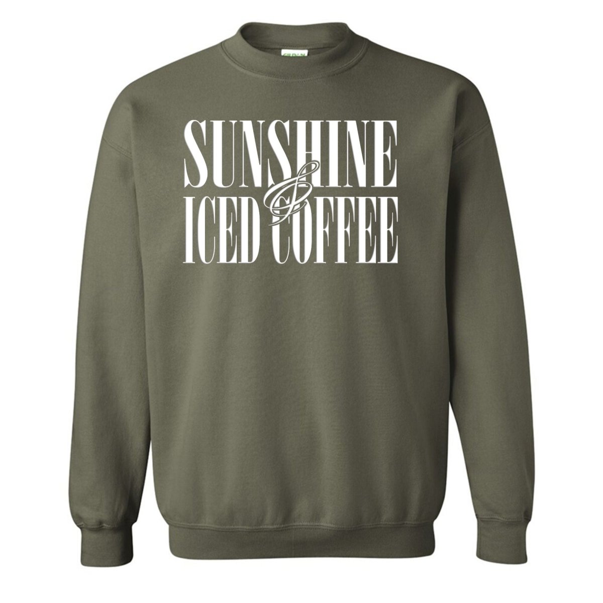 'Sunshine & Iced Coffee' PUFF Crewneck Sweatshirt - United Monograms