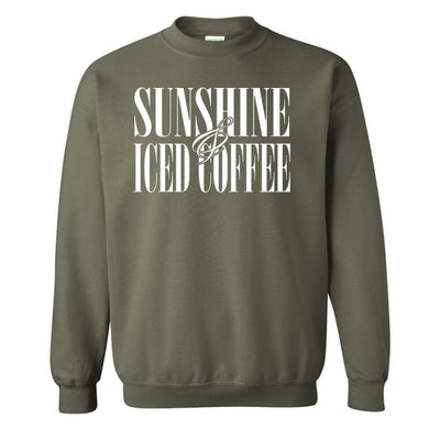 'Sunshine & Iced Coffee' PUFF Crewneck Sweatshirt - United Monograms