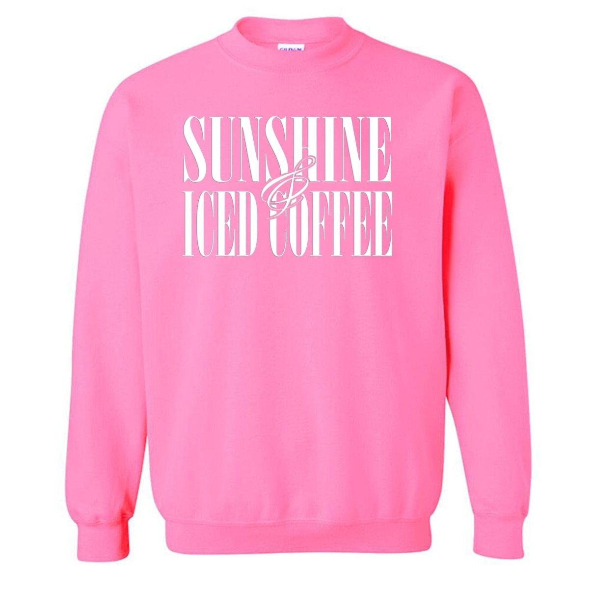 'Sunshine & Iced Coffee' PUFF Crewneck Sweatshirt - United Monograms