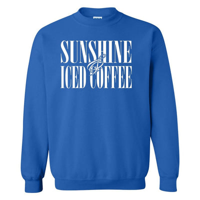 'Sunshine & Iced Coffee' PUFF Crewneck Sweatshirt - United Monograms