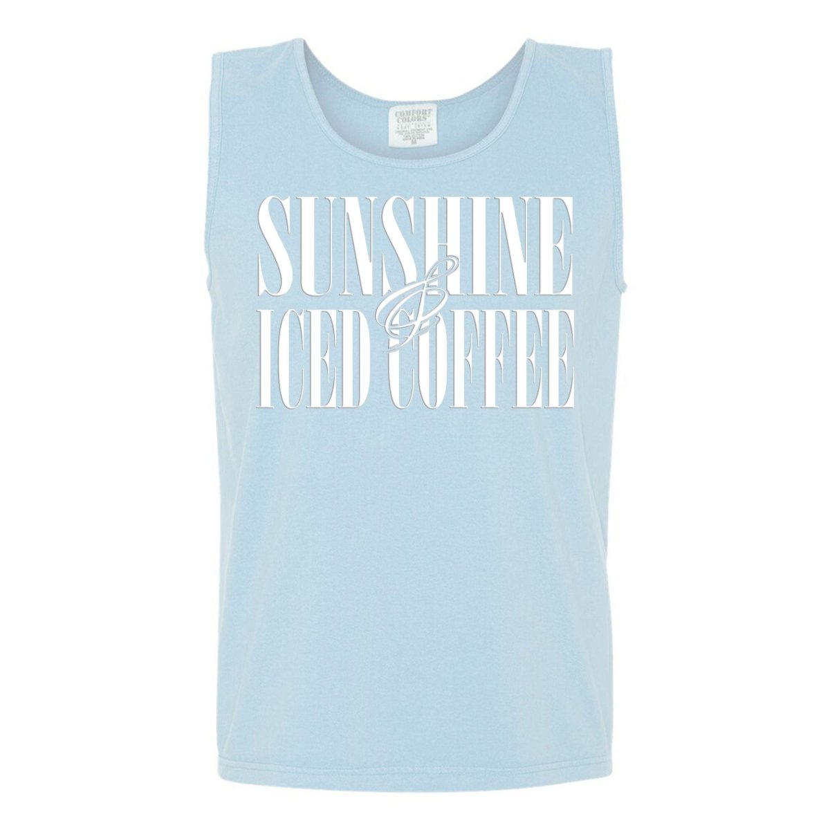 'Sunshine & Iced Coffee' PUFF Tank Top - United Monograms