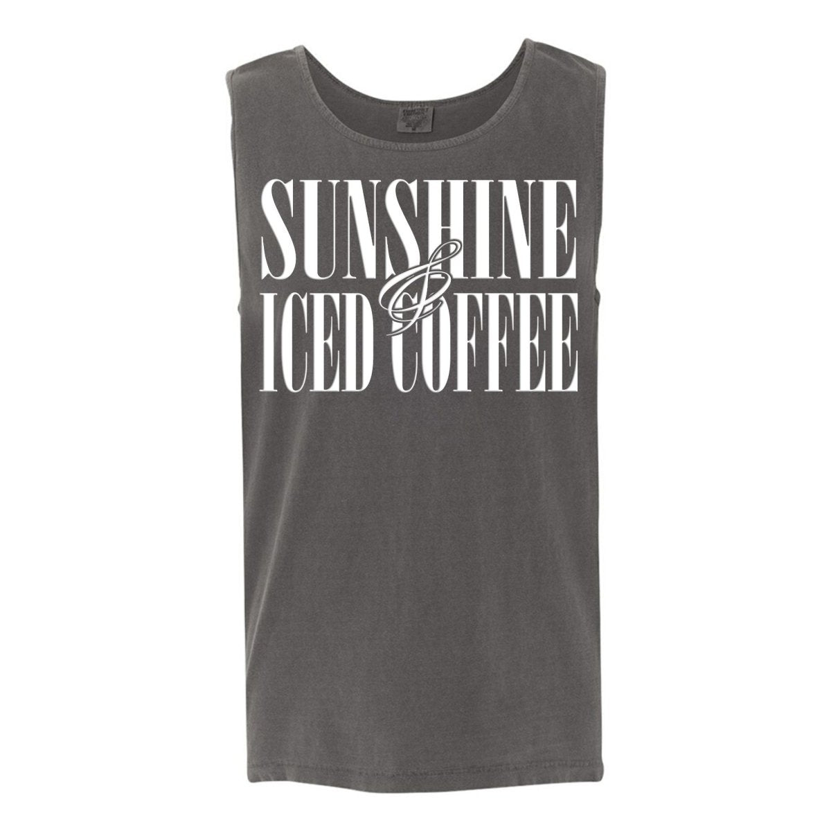 'Sunshine & Iced Coffee' PUFF Tank Top - United Monograms
