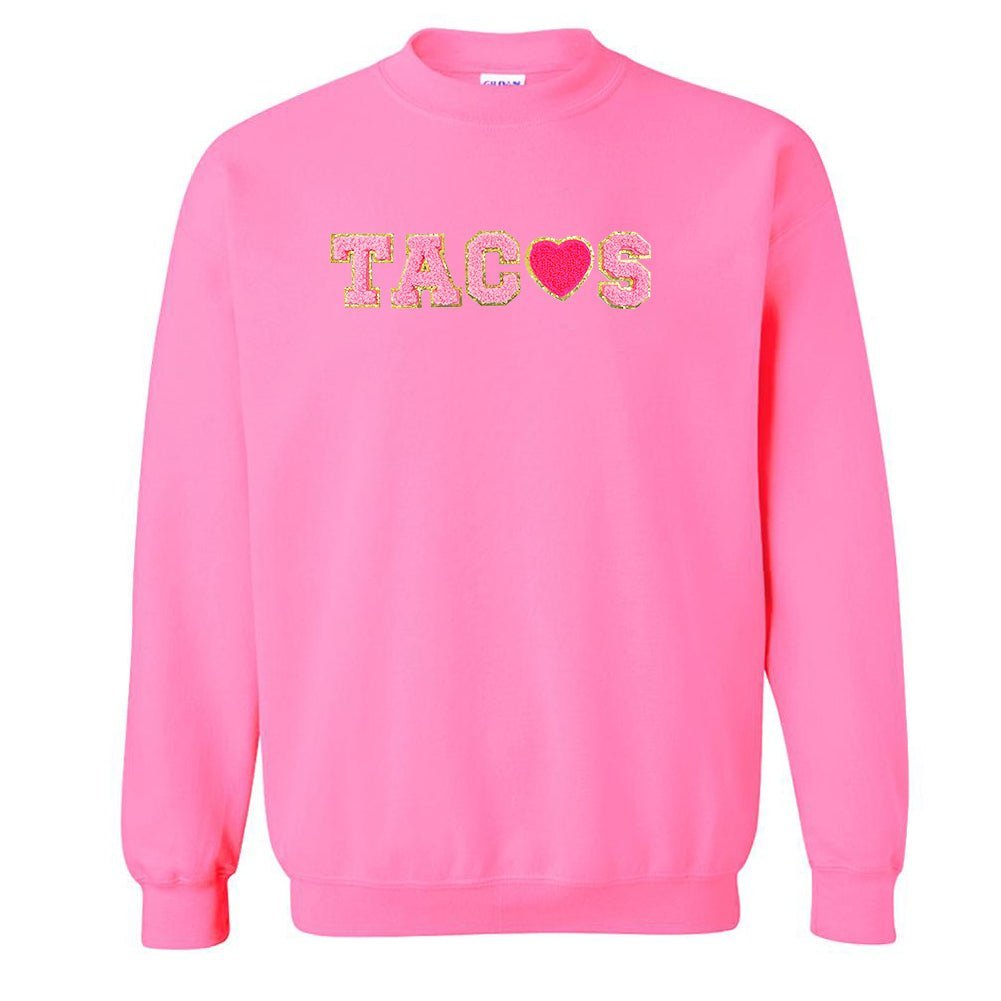Tacos Letter Patch Crewneck Sweatshirt - United Monograms