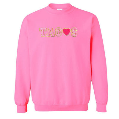 Tacos Letter Patch Crewneck Sweatshirt - United Monograms