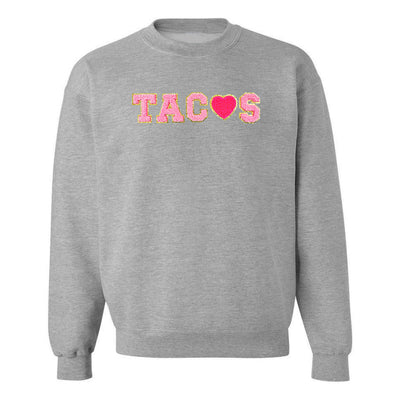 Tacos Letter Patch Crewneck Sweatshirt - United Monograms