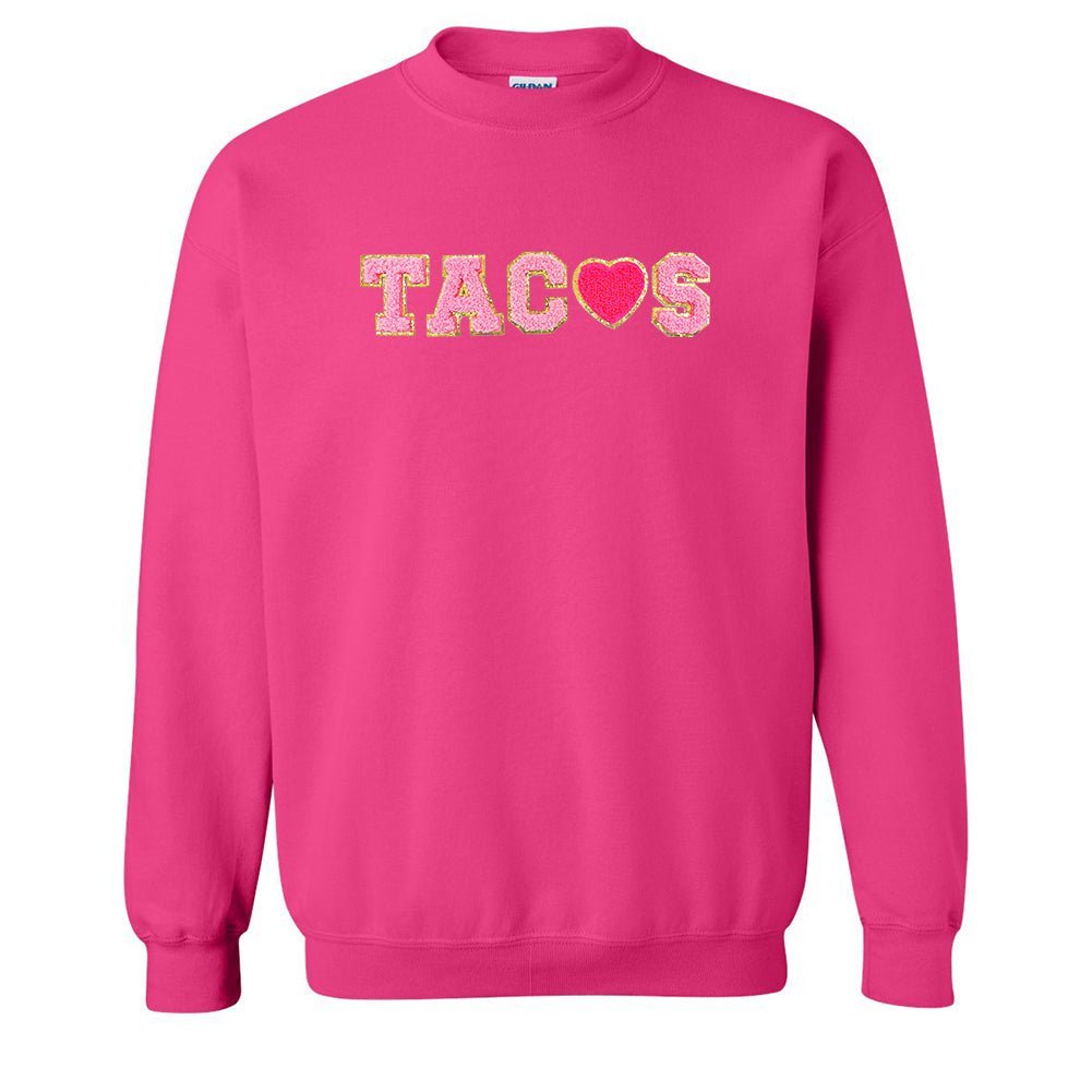 Tacos Letter Patch Crewneck Sweatshirt - United Monograms