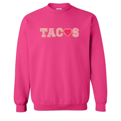Tacos Letter Patch Crewneck Sweatshirt - United Monograms