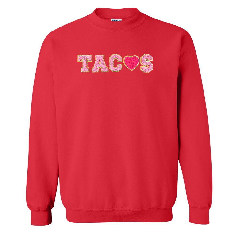Tacos Letter Patch Crewneck Sweatshirt - United Monograms