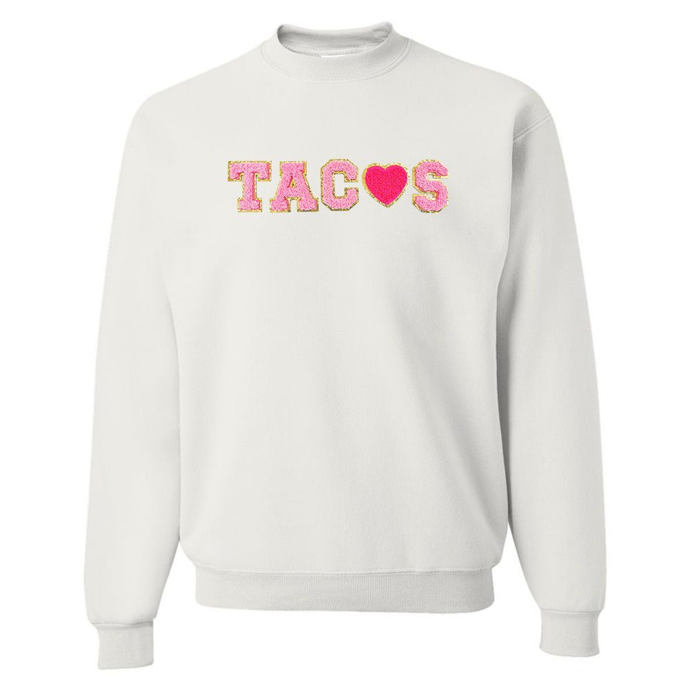 Tacos Letter Patch Crewneck Sweatshirt - United Monograms