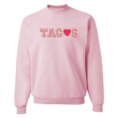 Tacos Letter Patch Crewneck Sweatshirt - United Monograms