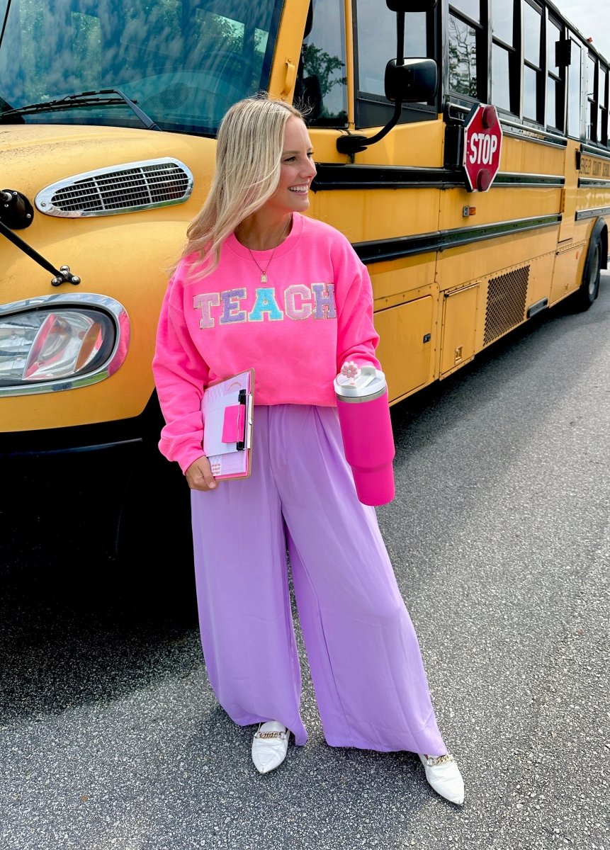Teach Letter Patch Crewneck Sweatshirt - United Monograms