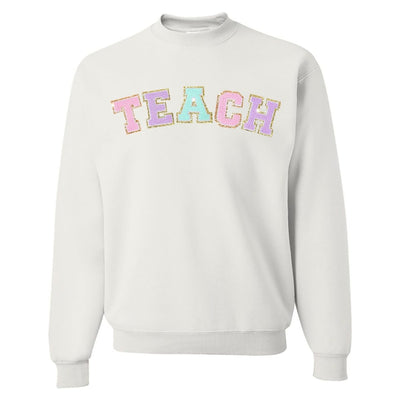 Teach Letter Patch Crewneck Sweatshirt - United Monograms