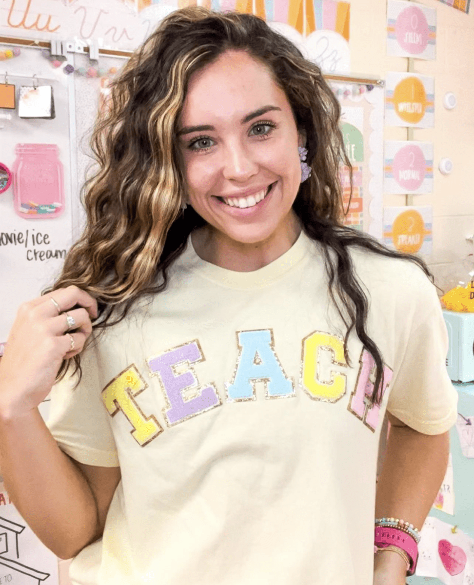 'Teach' Letter Patch T-Shirt - United Monograms