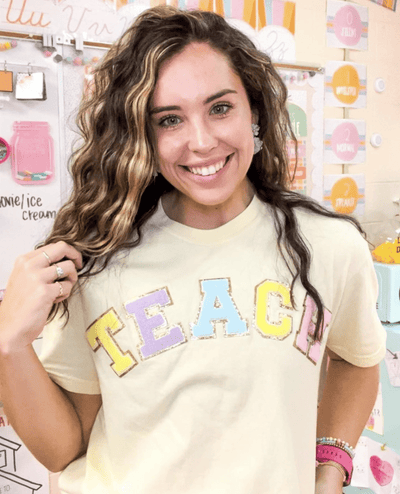 'Teach' Letter Patch T-Shirt - United Monograms