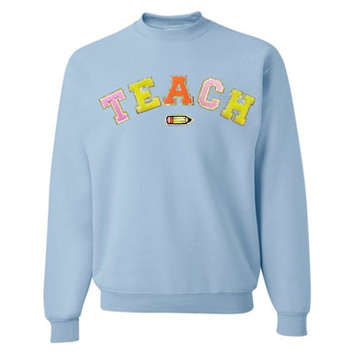 Teach Pencil Letter Patch Crewneck Sweatshirt - United Monograms