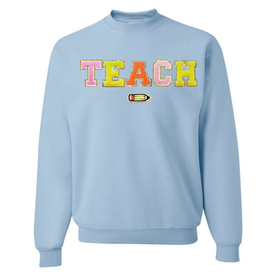Teach Pencil Letter Patch Crewneck Sweatshirt - United Monograms