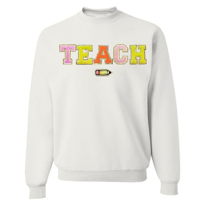 Teach Pencil Letter Patch Crewneck Sweatshirt - United Monograms