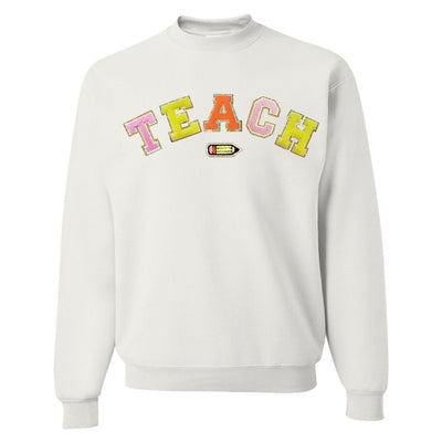 Teach Pencil Letter Patch Crewneck Sweatshirt - United Monograms