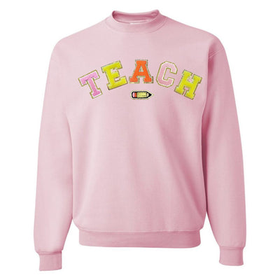 Teach Pencil Letter Patch Crewneck Sweatshirt - United Monograms