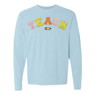 Teach Pencil Letter Patch Long Sleeve T - Shirt - United Monograms