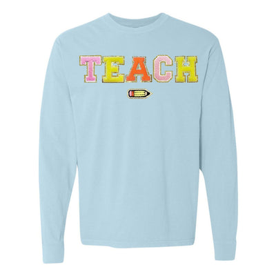 Teach Pencil Letter Patch Long Sleeve T - Shirt - United Monograms