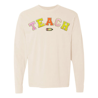 Teach Pencil Letter Patch Long Sleeve T - Shirt - United Monograms