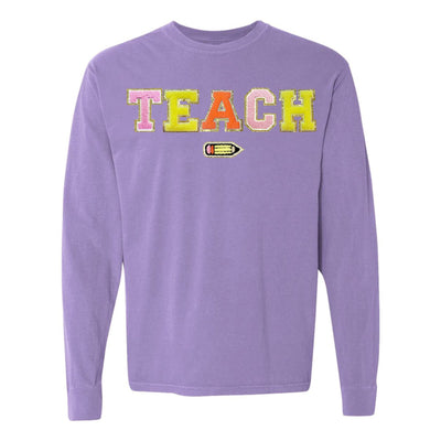 Teach Pencil Letter Patch Long Sleeve T - Shirt - United Monograms