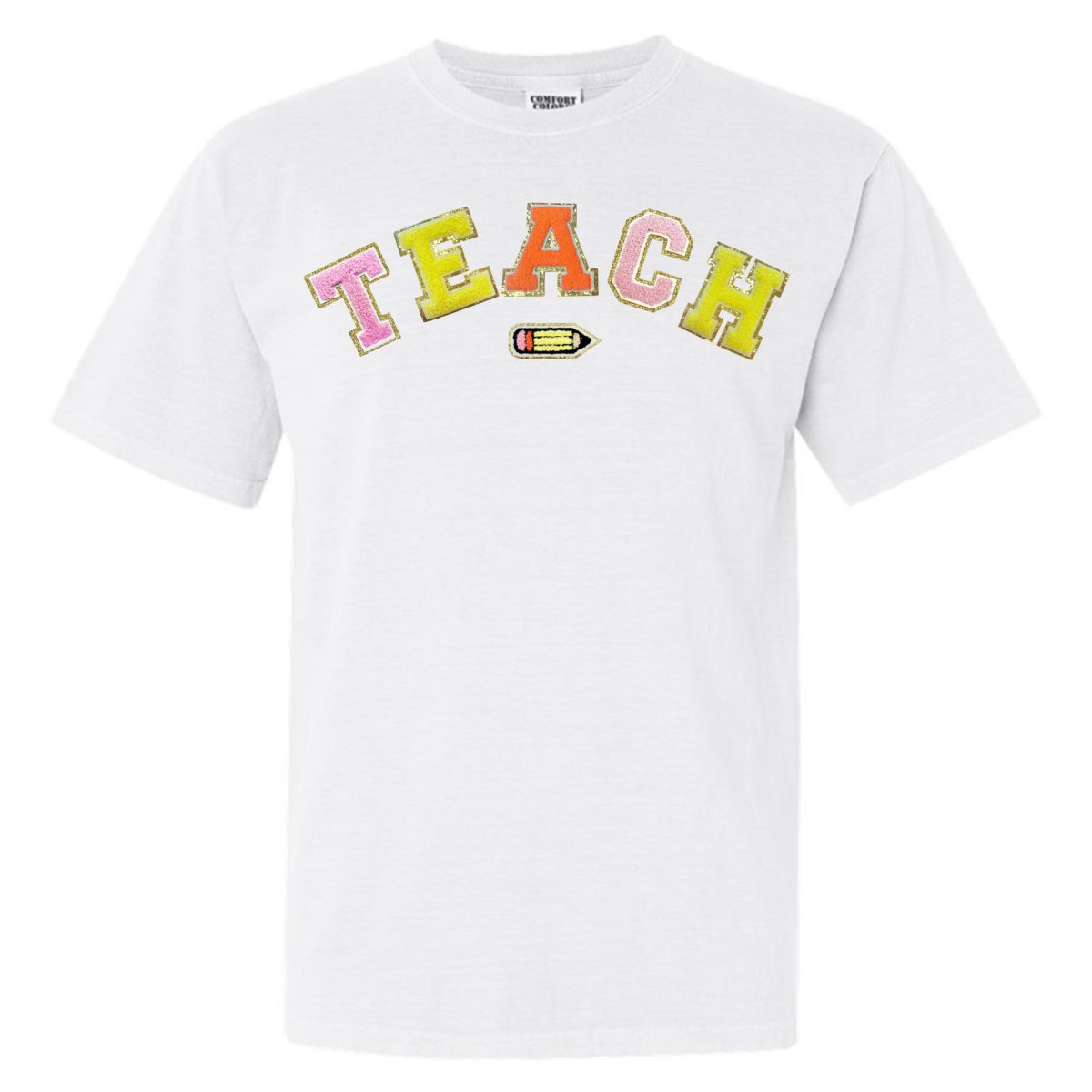 Teach Pencil Letter Patch T - Shirt - United Monograms