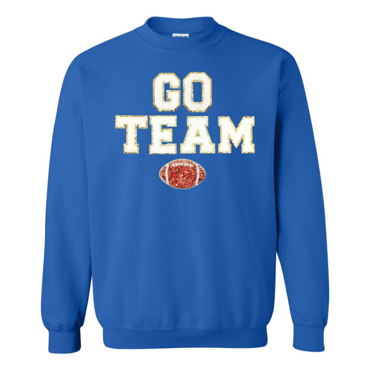 Team Colors 'Go Team' Gameday Glam Football Letter Patch Sweatshirt - United Monograms