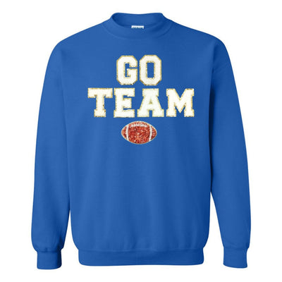Team Colors 'Go Team' Gameday Glam Football Letter Patch Sweatshirt - United Monograms