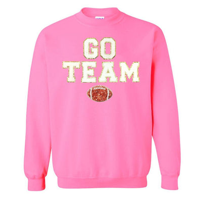 Team Colors 'Go Team' Gameday Glam Football Letter Patch Sweatshirt - United Monograms
