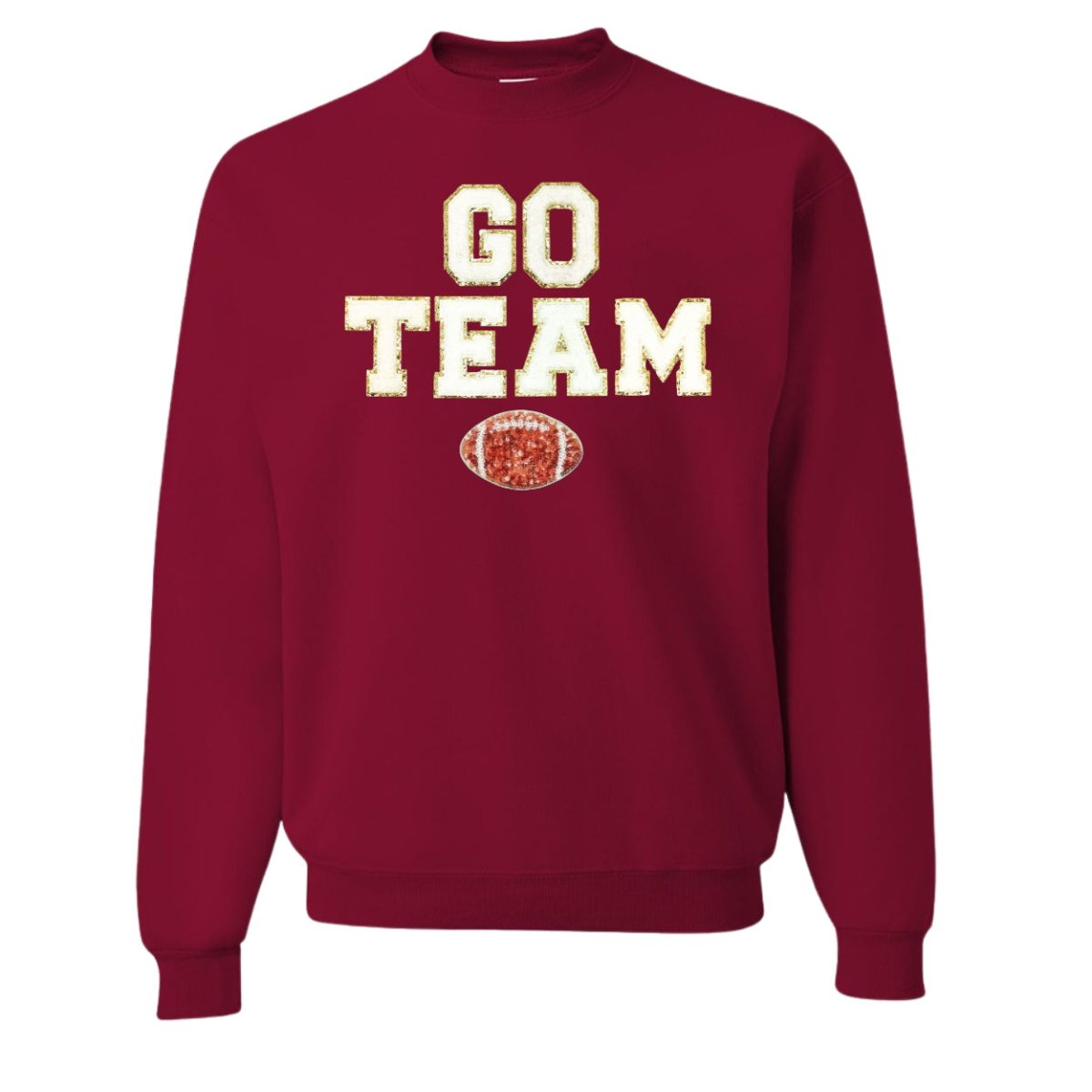Team Colors 'Go Team' Gameday Glam Football Letter Patch Sweatshirt - United Monograms