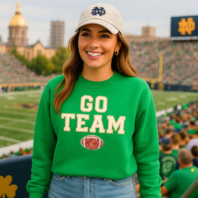 Team Colors 'Go Team' Gameday Glam Football Letter Patch Sweatshirt - United Monograms