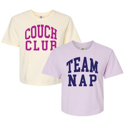 'Team Nap/Couch Club' Boxy T-Shirt - United Monograms