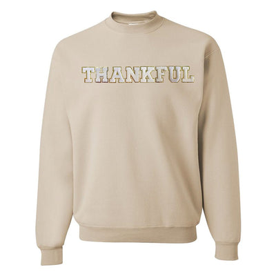 Thankful Letter Patch Crewneck Sweatshirt - United Monograms