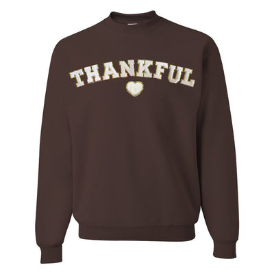 Thankful Letter Patch Crewneck Sweatshirt - United Monograms