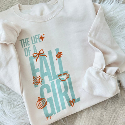 'The Life of a Fall Girl' Glitter Sweatshirt - United Monograms