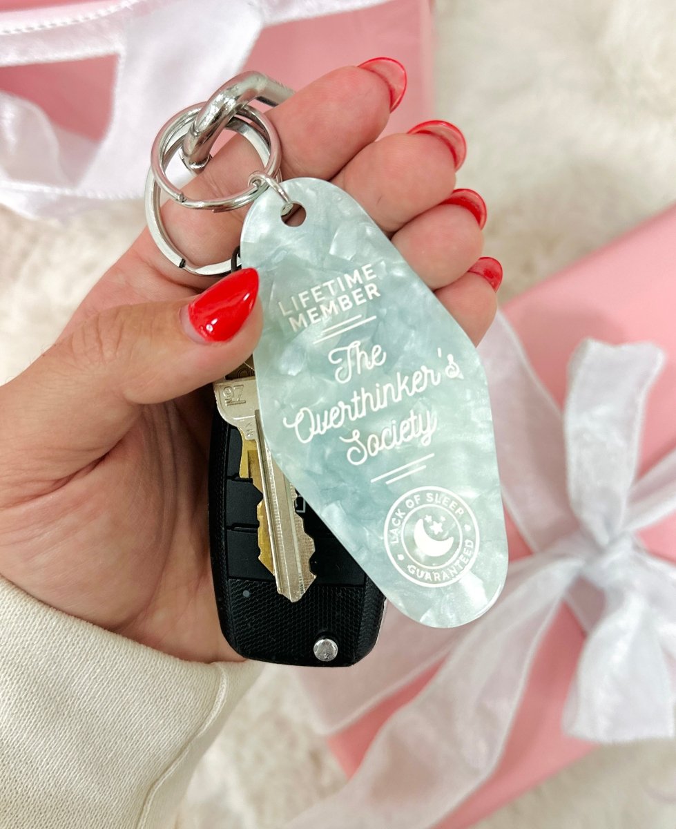 'The Overthinker's Society' Motel Keychain - United Monograms