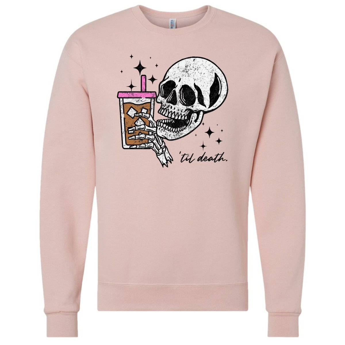 'Til Death Iced Coffee' Crewneck Sweatshirt - United Monograms