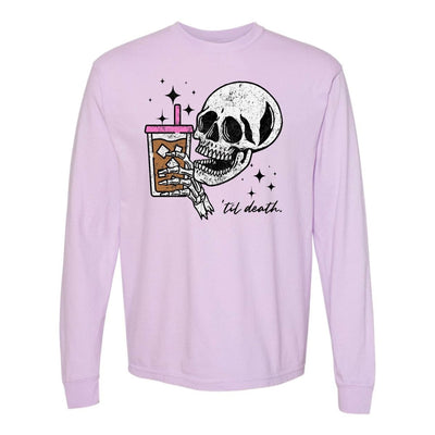 'Til Death Iced Coffee' Long Sleeve T-Shirt - United Monograms